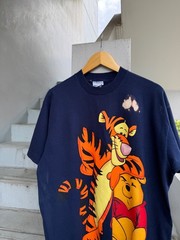 Vintage Disney Winnie the Pooh Tigger Graphic 90s T Shirt XL Navy Blue