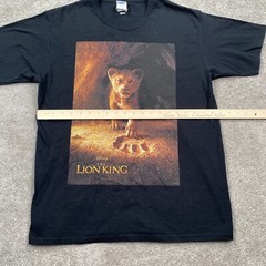 Disney Lion King Simba Live Action Graphic Adult T-Shirt Size L Black Cotton