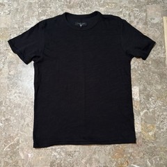 Rag And Bone Shirt Mens Medium Black Short Sleeve Ribbed Knit Cotton Crew Tee