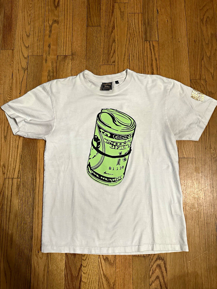 Billionaire Boys Club VAULT Men’s L White Cotton Crewneck Money Graphic Tee