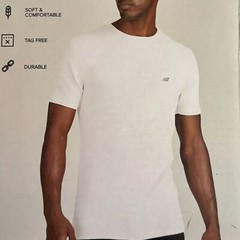 3 Pk. New Balance Everyday Cotton Crew Neck/ Soft/ Tag Free/ Durable Men L 42-44