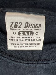7.62 Design Air Force T‑Shirt XXL Black Made in USA Military Graphic Tee