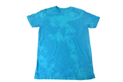 Neff Mens Cyan Bleach Wash Embroidered Smile Logo Tee Shirt NWT Medium