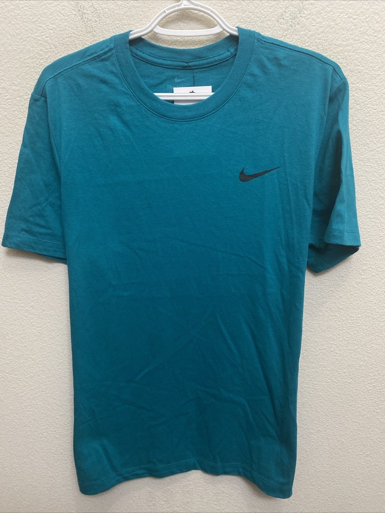 The Nike Tee Men’s Medium Short Sleeve Crew Neck T-Shirt Teal Blue Logo NWT