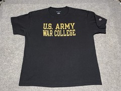 US ARMY Black Champion WAR COLLEGE knights military Prep University XL Shirt Y2K