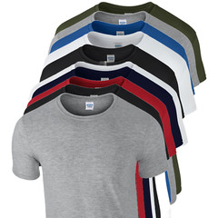Mens Gildan Softstyle T shirt 5 or 3 Pack Unisex Plain Cotton Bulk T-Shirt Mixed