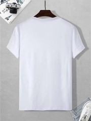 Men’s 100% Pure Cotton Summer Loose Oversized Casual Paris Letter Printed Sports