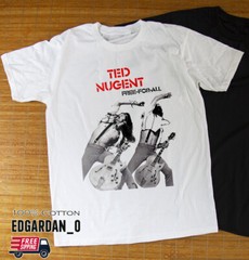 Music Shirt Ted Nugent Free-for-All Album White T-Shirt S-5XL