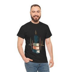Retro Book Lover Coffee Reading Heartbeat Teacher T-Shirt