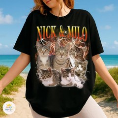 Custom Photo Cat Bootleg Shirt Personalized Pet Memorial