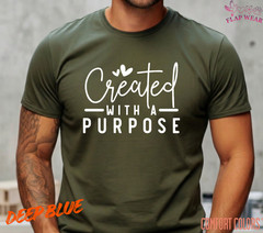 Unisex Created With A Purp T-Shirt, Men T shirt,Women T shirt Gift Christian Top