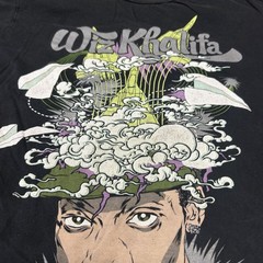 Wiz Khalifa Shirt Mens Medium Black Portrait Smoke Graphic Hip Hop Rap Music Tee