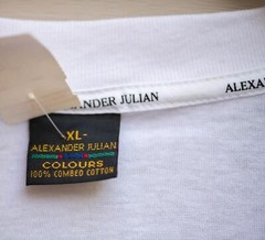 Vintage Alexander Julian T-Shirt Men’s XL White 100% Combed Cotton Single Stitch