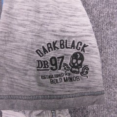 DarkBlack Shirt Mens XL Gray Henley Free Spirit Skull Graphic Tee 1976