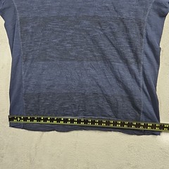 Calvin Klein Zipper Pocket Long Slv Shirt Dark Blue Black Marled Striped Sz L