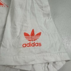 ADIDAS Japan Script Print T-Shirt Mens Small Trefoil Text Logo White Orange