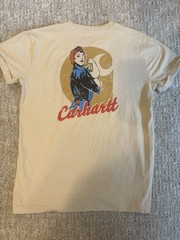 Carhartt Men’s Beige Graphic Pocket Loose Fit Crew Neck Short Sleeve Tee M