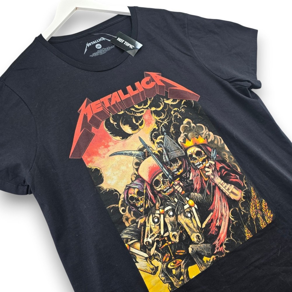 Metallica 4 Horsemen T-Shirt Men’s Black 2XL Cotton Graphic Band Tee NEW 2018