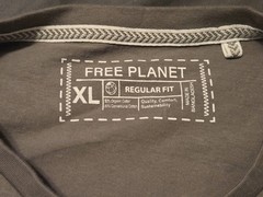 Free Planet Palm Tree Sunset Graphic Organic Cotton Tshirt Mens Size XL