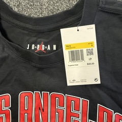 NIKE AIR JORDAN MJ LOS ANGELES MENS BLACK T-SHIRT HQ0384 SIZE S