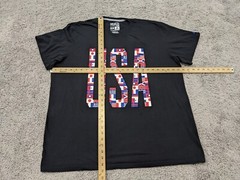 Adidas T Shirt Mens 2X USA Tee Black Red White Blue Patriotic Flag Climalite