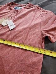 Jachs New York T-Shirt Stretch Poly Viscose Short Sleeve Henley Sz Small