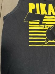 Pokemon Pikachu Tank Top Black Yellow 2014 Sleeveless Graphic Medium