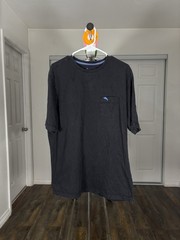 Tommy Bahama Logo Pocket Men’s Black Short Sleeve Crew Neck T-Shirt Size L