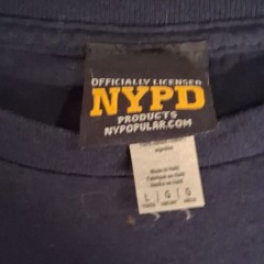 NYPD Navy Graphic Logo Tee L Regular Fit Short Sleeve Crew Neck Mens