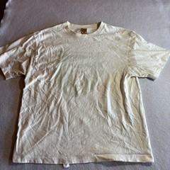 Human Made Graphic T Shirt Beige Short Sleeve Crew Neck Face Mens Size L