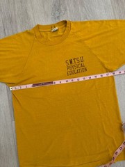 vintage 70s Champion Physical Education Tee M USA Single Stitch SWTSU Texas Uni