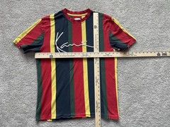 Vintage Y2K Karl Kani Embroidered Logo T Shirt Men’s Medium Striped Hip Hop