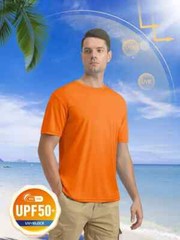 Mens UPF50+ UV Shirts Short Sleeve Gym Quick Dry Shirts Sport Crew Neck Sz M NWT