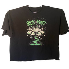Rick and Morty Outer Space UFO Planet Spaceship Dumping Galaxy T-Shirt Men 5XL
