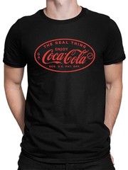 Officially Licensed Coca-Cola Enjoy – The Real Thing Retro Logo Men’s T-shirt