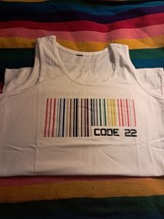 CODE 22 WHITE LGBTQ+ RAINBOW PRIDE LOGO TANKTOP MEDIUM
