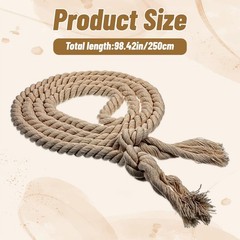 Rope Belt Cotton Braided Woven Gothic Pastor Long Waist Belt with Tassels for…