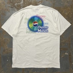 Vintage Y2K Pepsi “Choose Your Music” Hanes Promo White T Shirt Mens Size XL