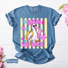 Funny Goose Bruh We Back Shirt Retro Preppy Back To School Student Graphic Tee