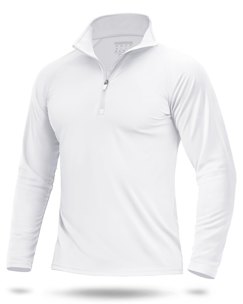 SPF Shirts for Men UPF 50 Shirts Long Sleeve Mens Quarter Zip Pullover Golf L…