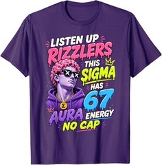 67 Funny Sigma 6 7 Aura No Cap Gen Z Meme Boys T-Shirt