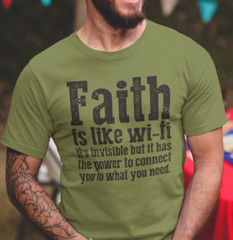 Faith Is Like WiFi, Inspirational t-shirt, Religious clothing, Christian Shirt,