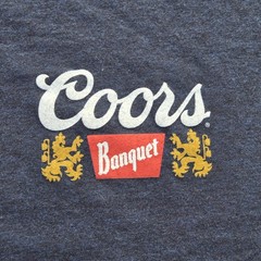 Tee Luv Coors Banquet Shirt Mens XL Blue Colorado Rocky Mountain Graphic Tee