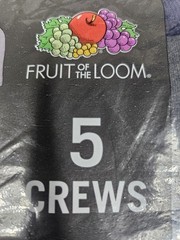 Men’s Crew Neck T Shirts S 34-36 Multicolor Fruit of the Loom 5 Pack Flat Collar