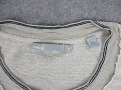 Vince Shirt Mens Extra Large Beige Linen Lightweight Basic Breathable Crew Neck