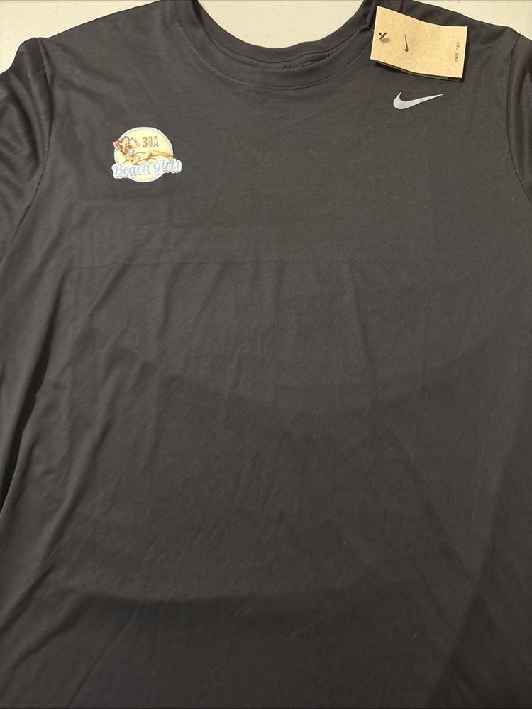 The Nike Tee Dri-Fit Men’s 2 XXL Black Short Sleeve With 30A Beach Girls Emblem