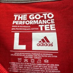 Adidas Soccer Performance Tee Mens Large Red Graphic Climalite T-Shirt