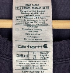 Carhartt FR Flame Resistant Long Sleeve Pocket T-Shirt Navy Blue Distressed Mens