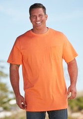 KingSize Shrink-Less Lightweight Longer-Length Crewneck Pocket T-Shirt
