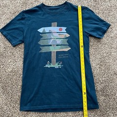 The North Face “Never Stop Exploring” Blue T-shirt Adult size Small Hike Cotton
